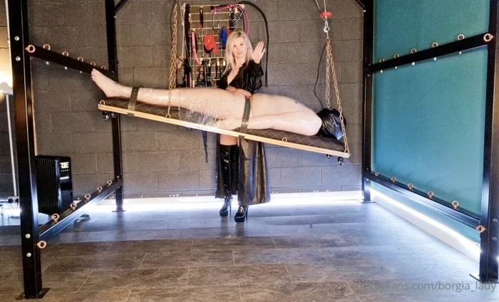 Up, Down In Any Position On My Bondage Frame! - LADY SARA BORGIA - MP4