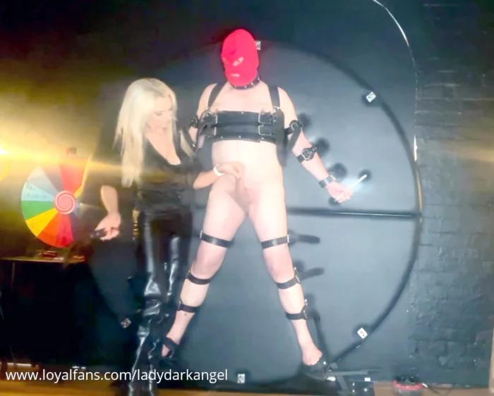 A Bit Of Cock Whipping Tied To My Bondage Wheel - LADYDARKANGEL - MP4