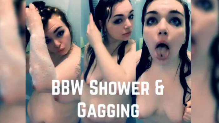 BBW Shower and Finger Gagging - LEXXI BLAKK / ALEXIS BLAKK - MP4