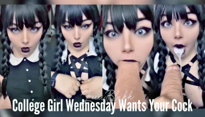 College Girl Wednesday Wants Your Cock - LEXXI BLAKK / ALEXIS BLAKK - MP4