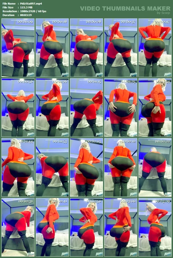 Mrs. Incredibles Massive, Heavy Dumptruck Wagon Ass Bouncing And Wobbling To The Incredibles Theme - MADZ IS STACKED - MP4