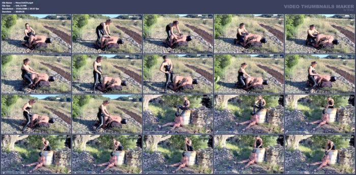 Dildo Fucking Tied Up Outdoor And Cumshot For This Slutboy - MEESTERES TIRZA / KIKI KOETSENRUIJTER / MISTRESS TIRZA - MP4