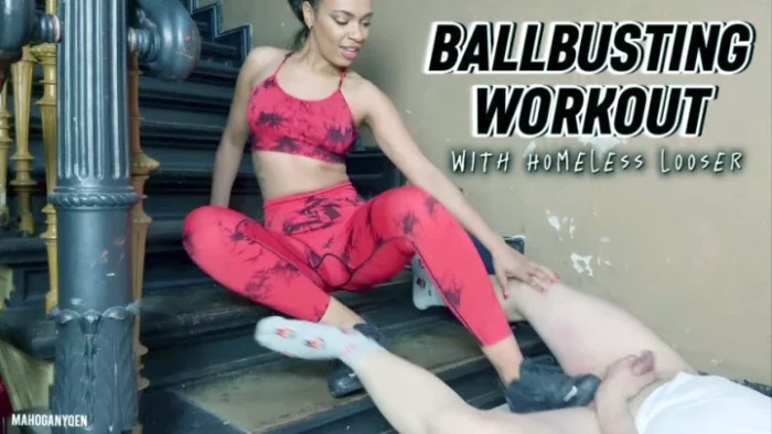 Ballbusting Workout With Homeless Looser - MAHOGANYQEN - MP4