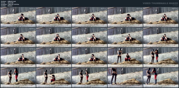 Sissy Has Otk Spanking In The Straw Barn - MISTRESS BLACK - MP4