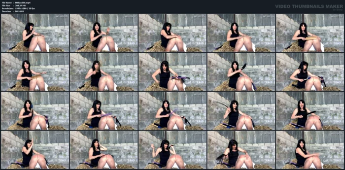 Over The Knee Spanking In The Straw Barn - MISTRESS BLACK - MP4