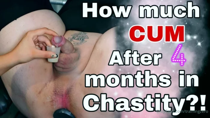 How Much Cum After 4 Months In Chastity?! - MISS RAVEN / TRAININGZERO - MP4