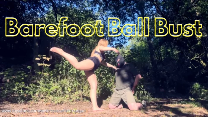 Barefoot Ball Bust - MISTRESS SCARLETT MORGAN - MP4