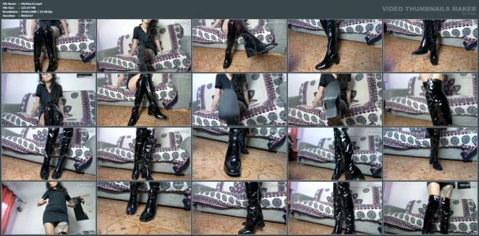 Lick My Soles And Polish My Latex Boots With Your Tongue - MISS MUSA - MP4