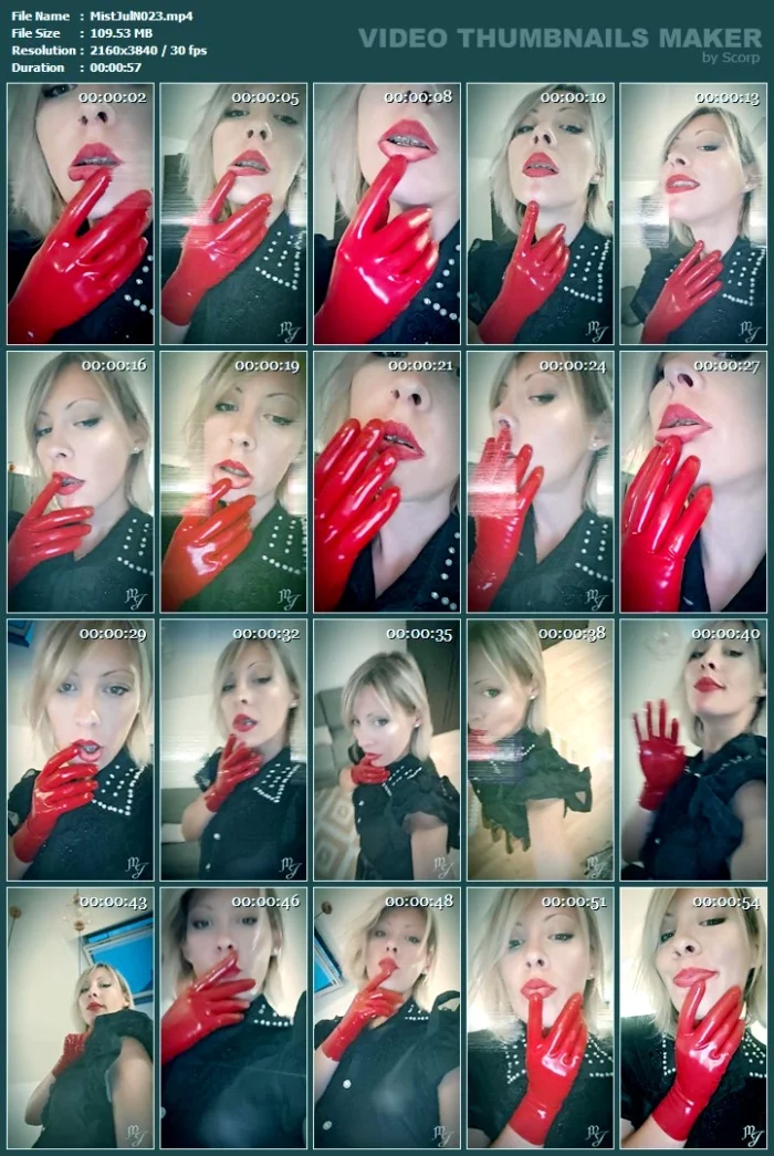 My New Red Gloves Latex - DEESSEJULIA / MAÎTRESSE JULIA - MP4