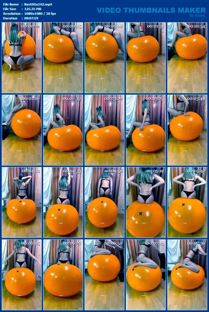 Orange Gymball Bounce In Bikini - NASTILA STUDIO - MP4