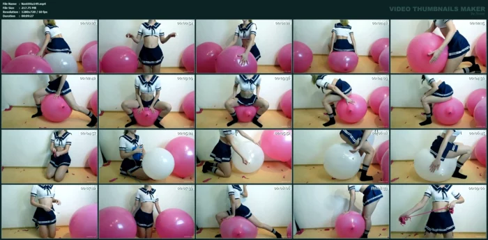 Schoolgirl Sit Pops Huge Balloons - NASTILA STUDIO - MP4