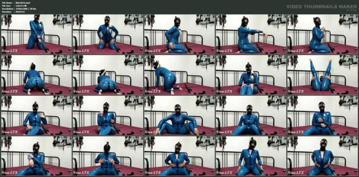 Nina-Ltx - Totally Crazy About My Blue Semi-Trans Catsuit - NINA LTX - MP4