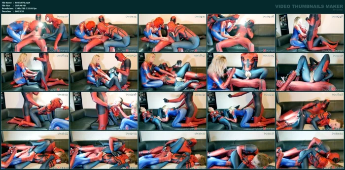 Threesome Natacha And Rose Zentai Spider - NYLON XTREME - MP4