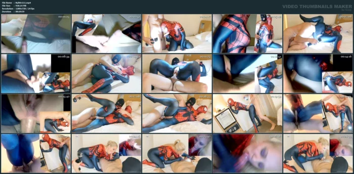 Caroline De Jaie Anal Zentai Spidergirl - NYLON XTREME - MP4