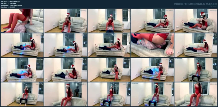 Fullweight Facesitting In Red Christmas Lingerie - PETITE PRINCESSES FEMDOM / PPFEMDOM / LIFESTYLE FEMDOM - MP4