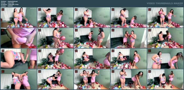 Two Girls Popping Balloons Part 2 - RAYSSA GARCIA DOMME / RAINHA RAYSSA GARCIA - MP4