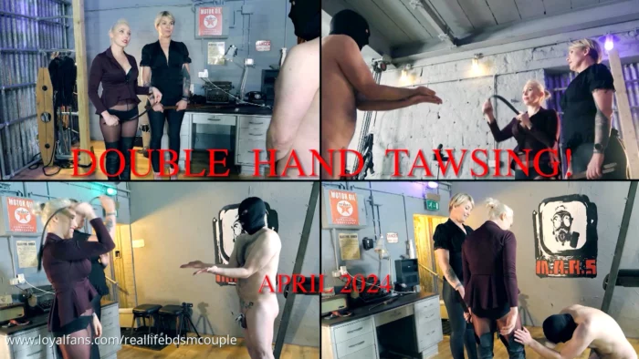 Double Hand Tawsing! - REAL LIFE BDSM COUPLE / EMPRESS BELLA SADIC - MP4