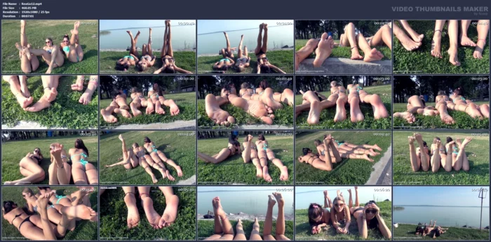 Rea Alice And Gabriella - 5 Days At The Lake - Foot And Legs Tease On The Grass - REA GODDESS / REA VALKYRIA - MP4