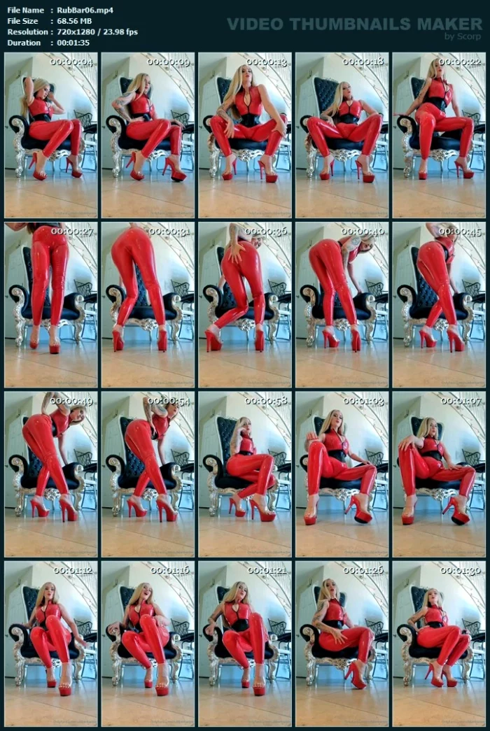 A Tease In Tight Red Rubber, A Goddess Ready To Command You - RUBBER BARBIE - MP4