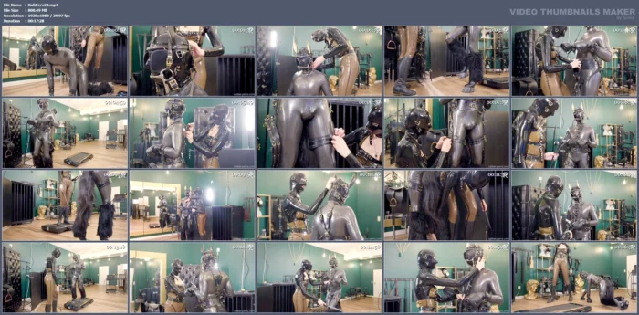 Rubber Pony Play Bridle Up And Training On The Treadmill - Luci Van Cage - RUBBER PERVS - MP4