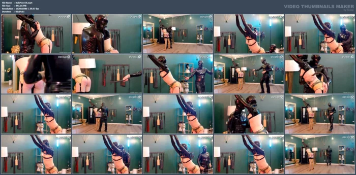 Single Tail Lesson For The Naughty Rubberwhore - RUBBER PERVS - MP4