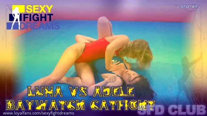 Sfd411 Luna Vs Adele - Baywatch Match- Blond Vs Brunette Fight! - SEXY FIGHT DREAMS - MP4