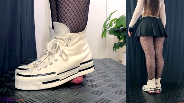 Girlfriend Full Weight Trampling In Platform Converse (Double Slave Version) - TAMYSTARLY CBT AND BOOTJOBS - MP4