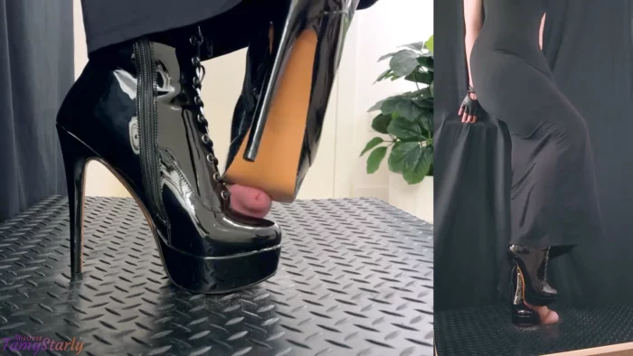 An Elegant Bootjob In Black High Heels - TAMYSTARLY CBT AND BOOTJOBS - MP4