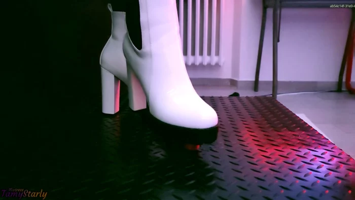 A Too-Hard Bootjob In White Ankle Tank Boots - TAMYSTARLY CBT AND BOOTJOBS - MP4