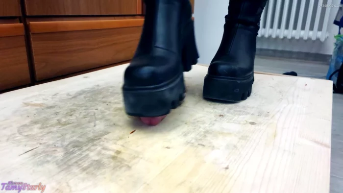 Chunky Aggressive Boots Hard Crushing Cock And Balls - TAMYSTARLY CBT AND BOOTJOBS - MP4