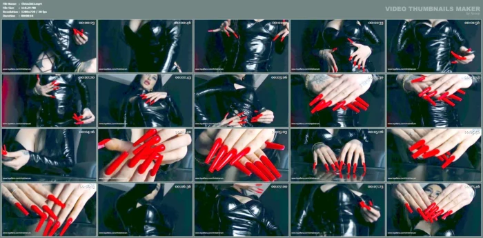 Wank To My Xxl Nails And Shiny Pvc - THE ENCHANTRESS / LA REINA MALVADAA - MP4