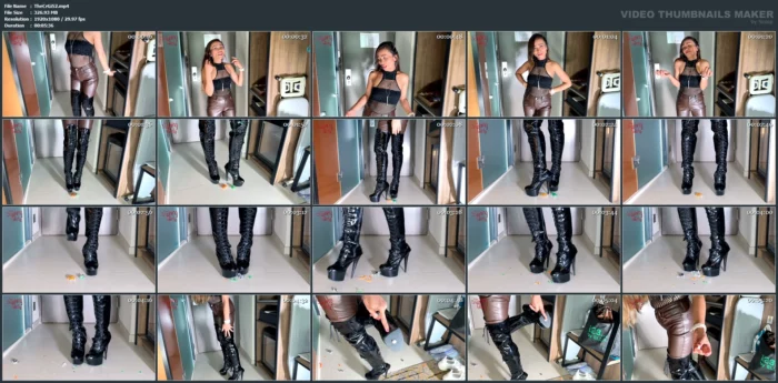 Crushing Toy Cars In Tall Boots - THE CRUSHING GIRLS - MP4