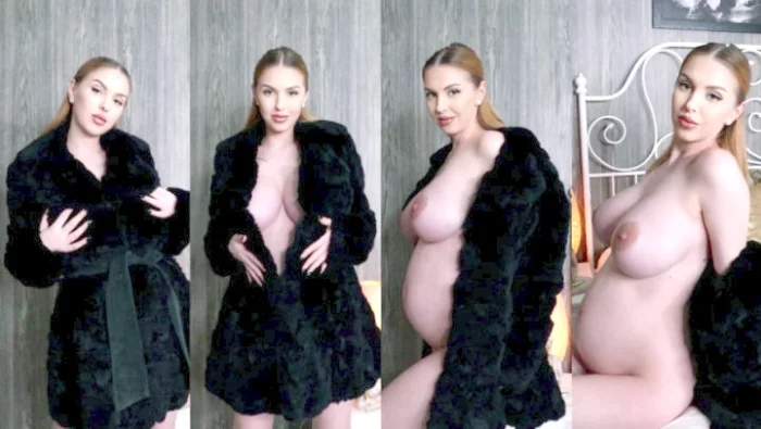 Pregnant Striptease In Black Natural Fur - TONNIA TAYLOR - MP4