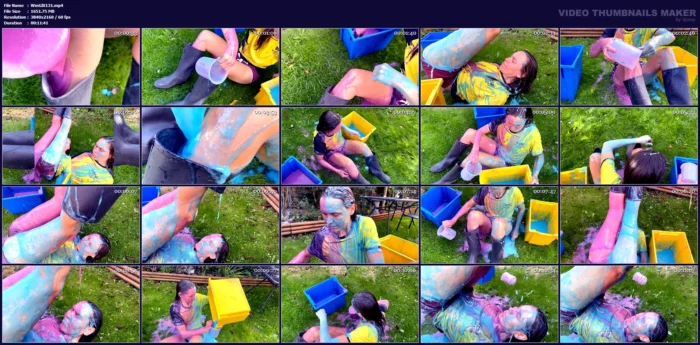 A Welly Boot Gunging - Sploshing Wam Fun - WAMGIRLX - MP4