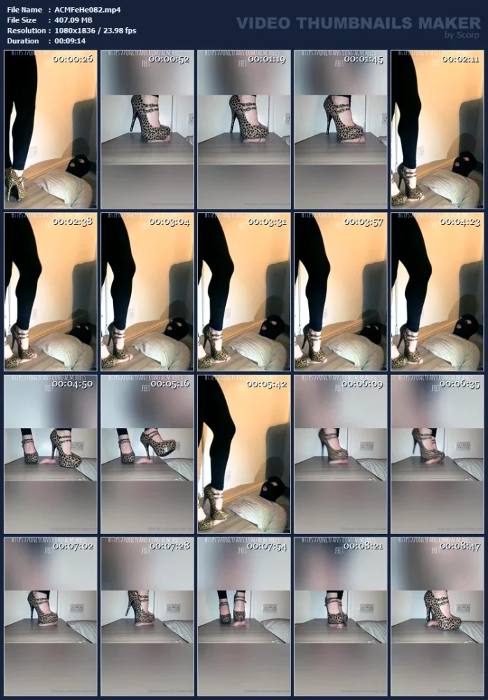 Animal Print Heels Work Out A Load From That Little Cock - ACM FEET & HEELS - MP4