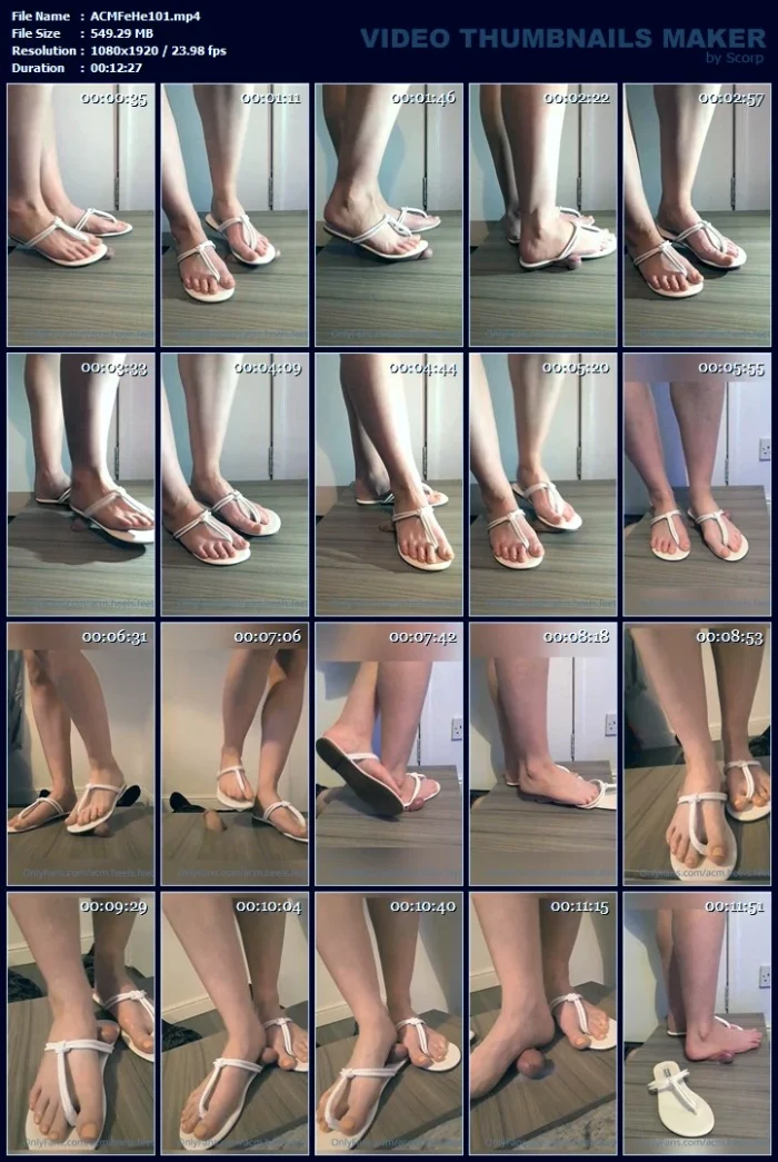 I Sorted Out That Weak Little Cock With My Dirty Feet Toes And Summer Sandals - ACM FEET & HEELS - MP4
