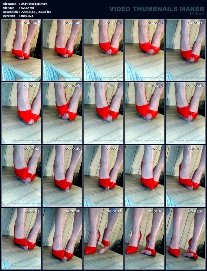 He Had No Chance Of Lasting Under My Red Stiletto Heels! - ACM FEET & HEELS - MP4