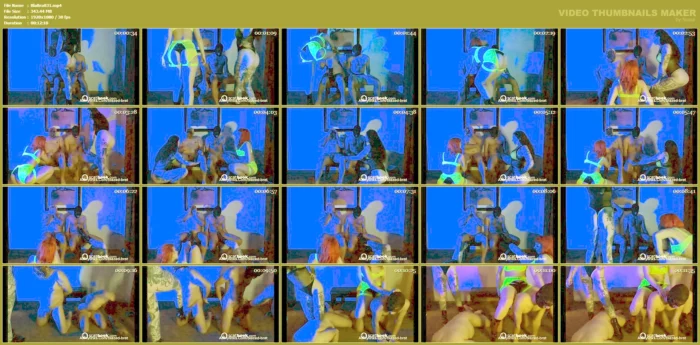 Blackight Stripclub Ballbusting - MISTRESS MERCY RAGE / BLAZED BRAT - MP4