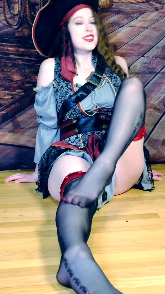 A Little Pirate Wench Teasing You With Her Feet And Hairy Pussy - BEATRIX - MP4