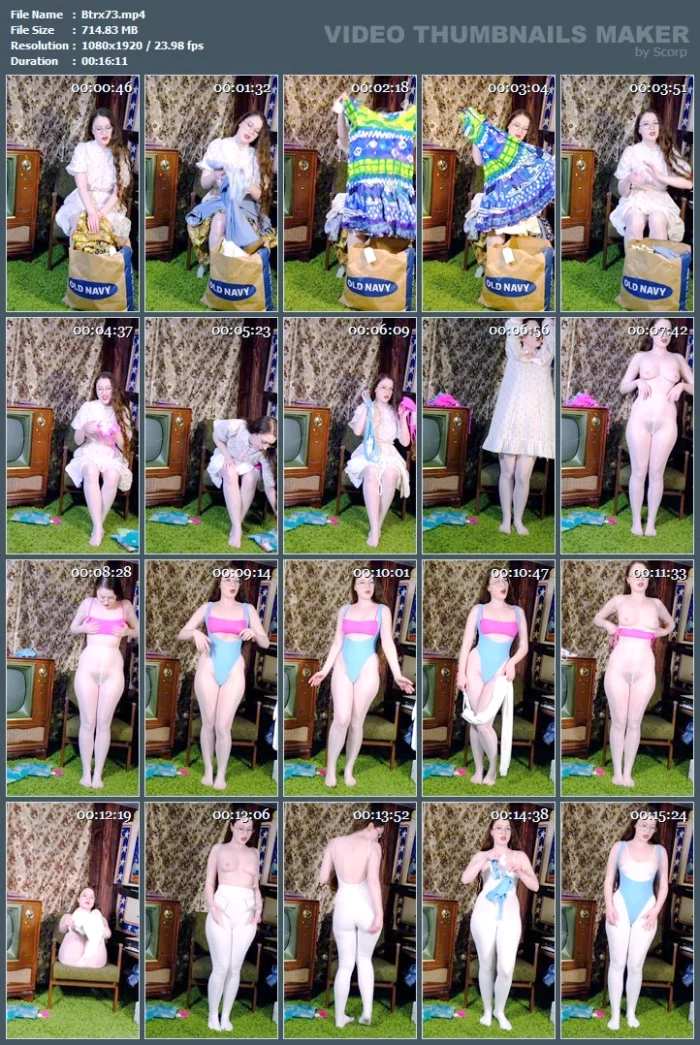 Trying On 1980s Aerobic Outfits In Cdr Pantyhose - BEATRIX - MP4