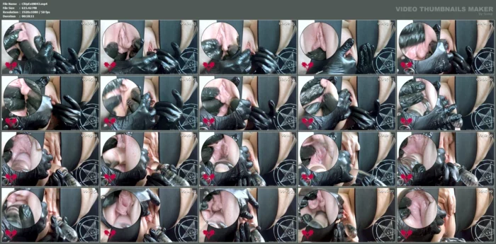 Glass Dildo In Stretched Cunt Under The Eyes Of Baphomet - CLOSE UP EXTREME - MP4