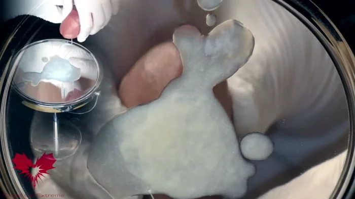 Watch In The Vanity Mirror As She Milks My Cock With White Latex Gloves - CLOSE UP EXTREME - MP4