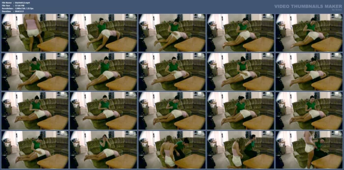 Amber & Nikki - Diaper Under Shorts While Spanked - DIAPEREDONLINE - MP4