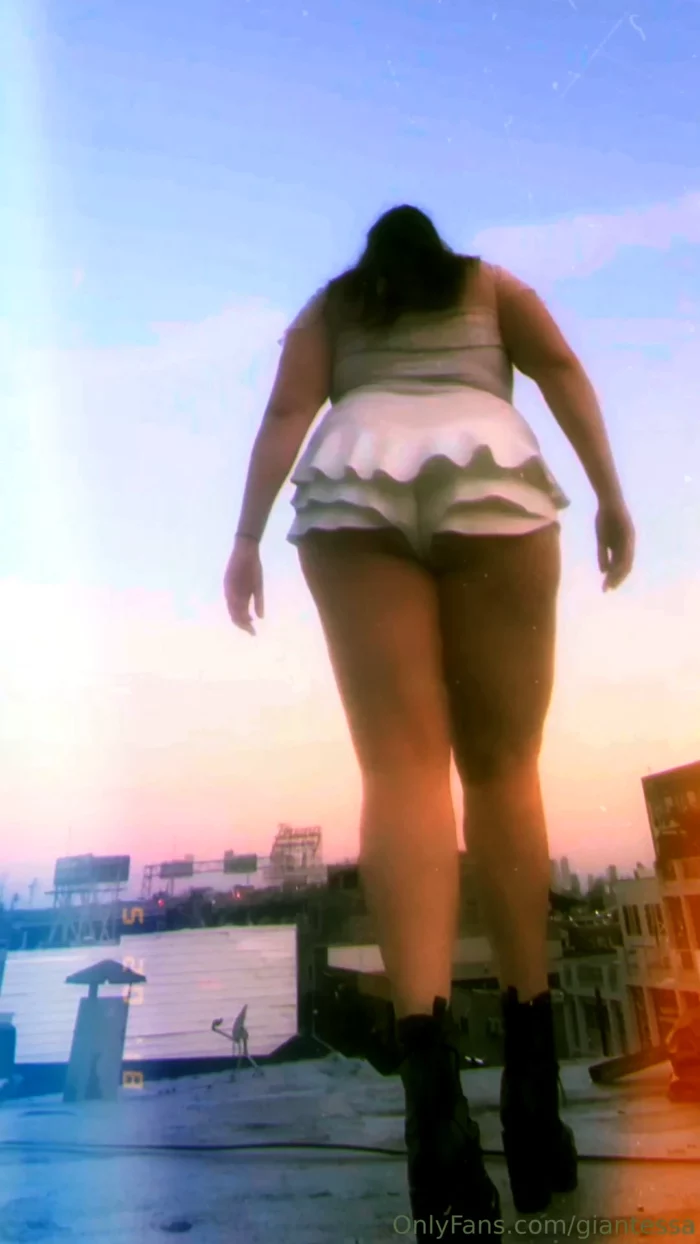 Sleepy Giantess With Thick Long Legs Wakes Up The Whole City - GIANTESSA ALY G - MP4