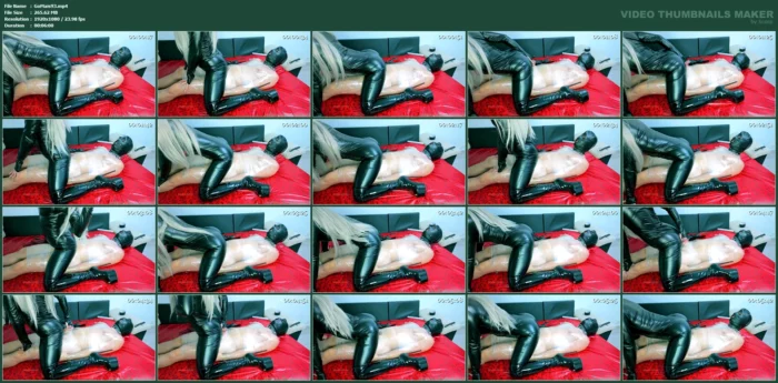 Catwoman's Leather Tease - Dry Humping My Mummified Slave To The Edge - GODDESS MAISHA / HIGHHEELSDIVAX - MP4