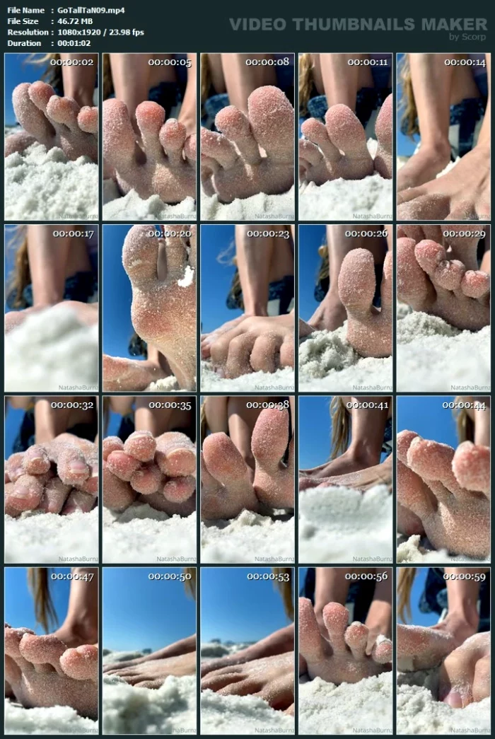 Sandy Toes - Watch Out Below Tinies You Could Be Crushed By My Long Toes - GODDESS TALL TASHA - MP4