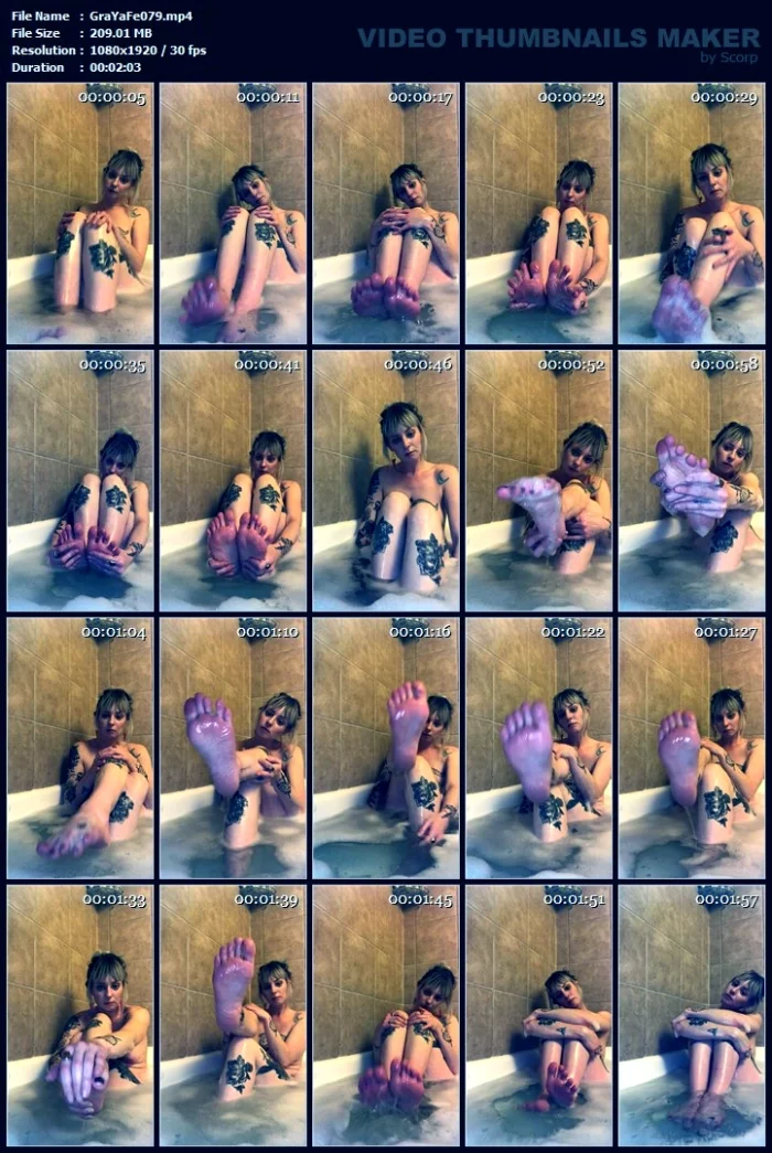 Splashing And Rubbing My Soapy Toes In The Bath - GRAVEYARDFEET / THEGODDESSGRAVES - MP4