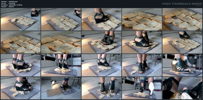 Leather Green Wedges Against Some Bread And Some Chocolate Eggs 2 - ITALIAN GIRLFRIEND / AMATORIAL CRUSH CUPS - MP4