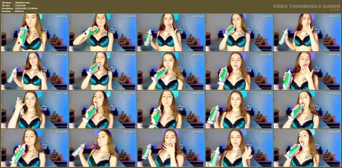 ASMR Cream Eating - MALINKAA98 / JUICYBABY - MP4