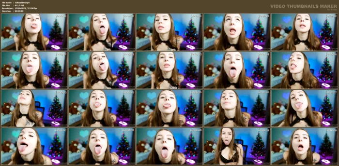 ASMR Lens Licking, Sticking Out The Tongue And Leaving It Out For A While - MALINKAA98 / JUICYBABY - MP4